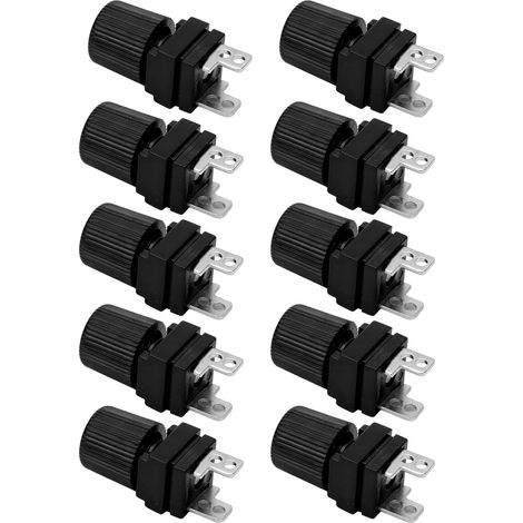 Lot de 10 bornes d'alimentation 300 à 500 W en cuivre pur pour onduleur, diamètre 13 mm, connecteur M4, noir.