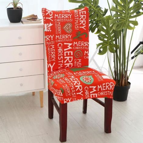 1 x Housse de chaise, Élastique, Imprimée multicolore, Déhoussable lavable, Pour salle à manger (1/2)