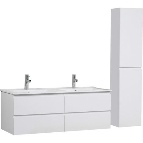Doppelwaschtisch + Waschbecken + SORRENTO-Säule
