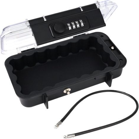 Cassaforte da viaggio - Con cavo staccabile da 54 cm - Cassaforte - Con lucchetto a combinazione - Per spiaggia, campeggio, viaggi, sport, shopping - 23,514,16 cm - Trasparente (1/5)