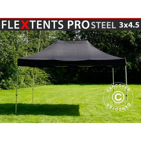 Pop up gazebo FleXtents PRO Steel 3x4.5 m, Black