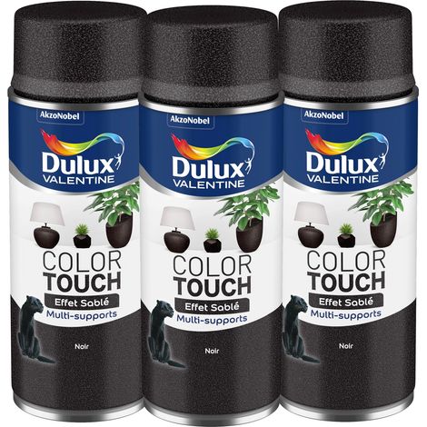 Multi Pack 3 - Peinture aérosol Color Touch Multi-Supports - Effet Sablé Noir 400 ml - Dulux Valentine
