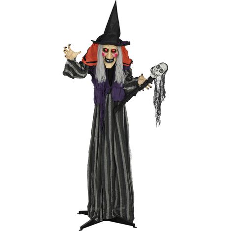 Décoration d'Halloween 160 cm Halloween sorcière avec éclairage LED, fonction son versstellbare Arme, Körper, pour Halloween, ambiance effrayante (1/5)