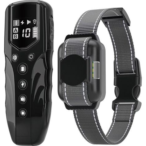Collier Dressage Chien avec Télécommande-Le Plus Petit et Le Plus Léger Collier de Dressage Chien，Conçu pour Les Chiots，3 Modes : Voix, Vibration, Stimulation，Étanche IPX7，Rechargeable，Blanche