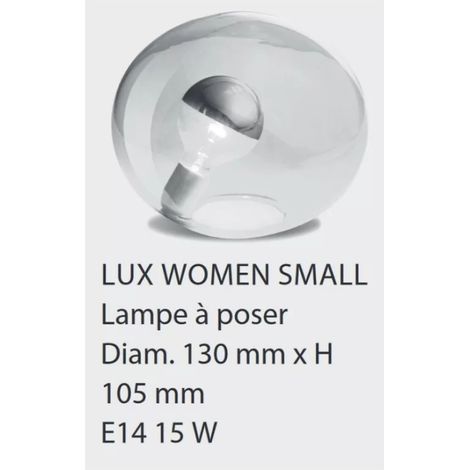 Concept Verre LUXWOMEN S - Lampe chevet verre Transparent E14 15W IP20 - Ø13xH10.5cm