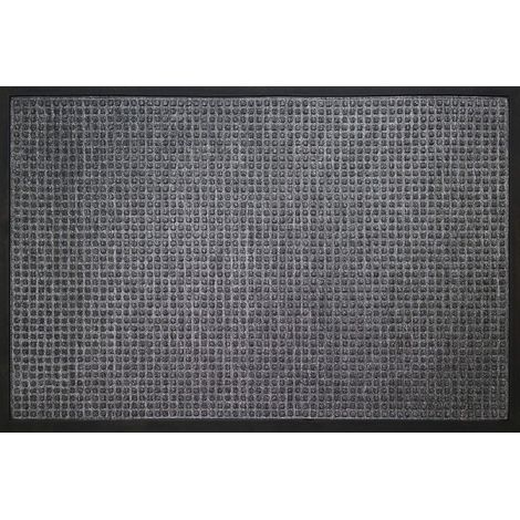 Tapis Paillasson Grattant Rectangulaire 80 x 120 cm Antidérapant Uni Usage Pratique Extérieur Abrité Secouer Polypropylène Gris (1/5)