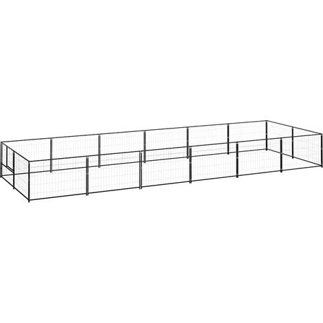Maison Exclusive - Gabbia per Cani Nera 12 m² in Acciaio