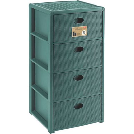 Cassettiera Elegance 4 Verde Foresta - 40X40X80H Cm