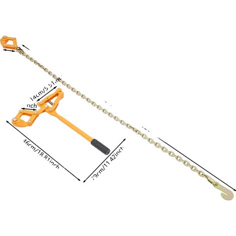 Herramienta para tensar cercas, construcción robusta, alta fuerza de tracción, color naranja. (1/2)