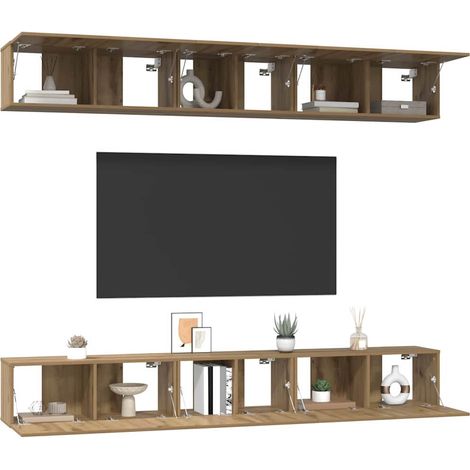 Ensemble meuble TV 6 pc Chêne artisanal Bois d'ingénierie (1/5)