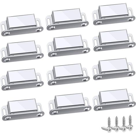 Magnetverschluss, 12 Stück Magnetverschlüsse Schrankmagnete Starke Magnete bis 6kg, für Schubladen Duschtür Magnetschrank, Kabinett, Möbel (45mm-12pc) (1/5)