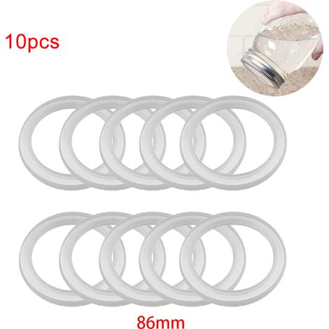 Lot de 10 joints en silicone hermétiques de rechange pour bocaux à conserve à ouverture régulière, anneaux d'étanchéité respirants.