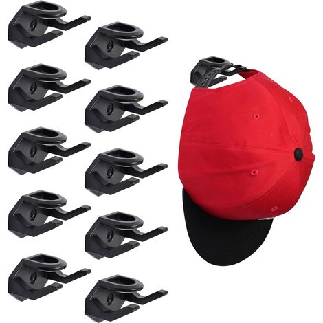 Crochet à Chapeau,10 Pièces Porte Chapeau Mural Autoadhésif pour Casquette Baseball,Porte de Casquette,Crochets Adhésifs Muraux Pour Chapeaux,pour Porte,Mur,Casquettes de Baseball, Écharpes