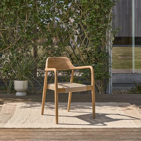 Fauteuil de jardin en teck massif et cordage