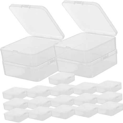 20pièces Petite Boîte Plastique Avec Couvercle Transparent Lot Pour Rangement De Petits Objets Et Loisirs Créatifs (1/5)