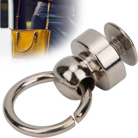 Lot de 20 rivets en laiton de 9 mm, en forme d'anneau, adaptés à la maroquinerie, couleur argent. (1/5)