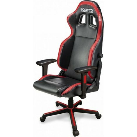 Fauteuil de bureau Sparco Icon Noir/Rouge chaise de jeu/bureau avec dossier re'glable assise abaisse'e et e'largie (1/3)