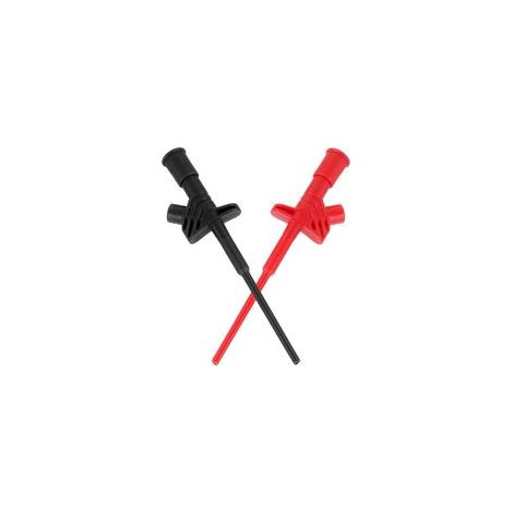 2 sondes de test pour multimètre, sonde de test rapide isolée professionnelle, sonde de test isolée 10 A, pince crocodile avec fiche banane 4 mm, noir + rouge (1/5)