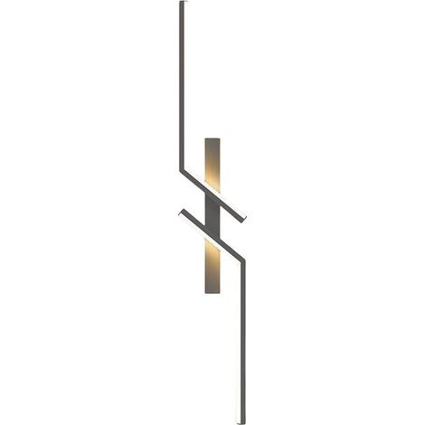 LED Indoor Wall Light, 80cm 12W Modern Acrylic Wall Lamp with Warm Light 3000K, Black (1/4)