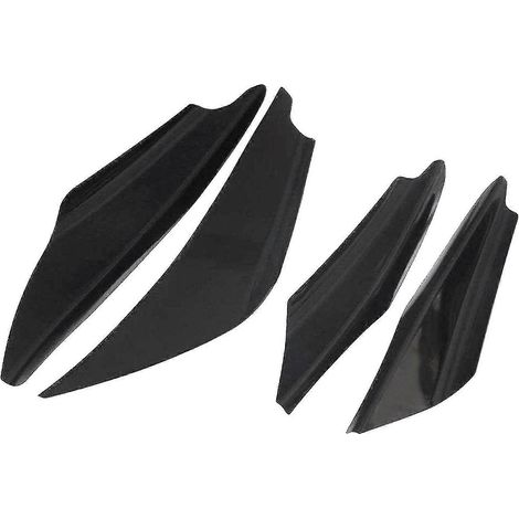 Kit de 4 ailerons diffuseurs en forme d'aileron de requin pour aileron de voiture universel noir (1/5)