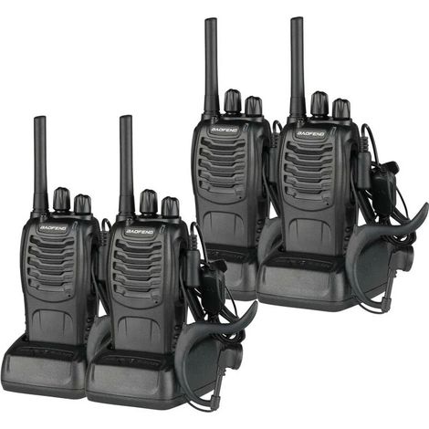 SVKBJROY 4PCS BF-88E 1500mAh Walkie-talkie en veille ultra-longue durée EU Standard Noir (1/5)