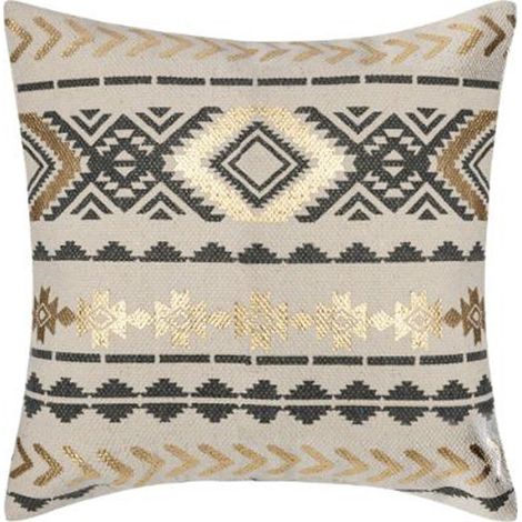 Housse de Coussin "Etnik Gold" 40x40cm Gris (1/5)