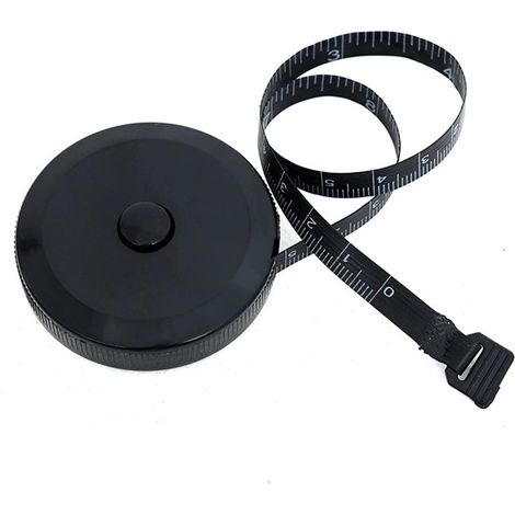 Mètre ruban de couture 2m ABS/PVC noir, pour chantier et maison (1/5)