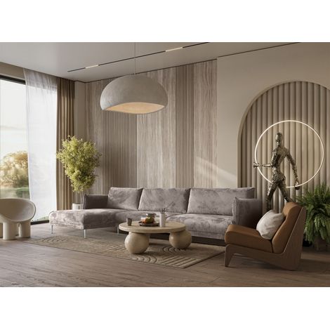 Ecksofa Designersofa MADISON Stoff Tender Way Beige Ottomane Links (1/5)