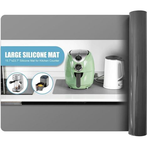 Silikonmatte Unterlage Rutschfest Hitzebeständig Grau 70L x 50B cm (1/5)