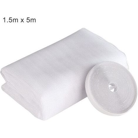 Mosquitera para ventana de 150 x 500 cm, malla de nailon antiinsectos con tira autoadhesiva. (1/4)