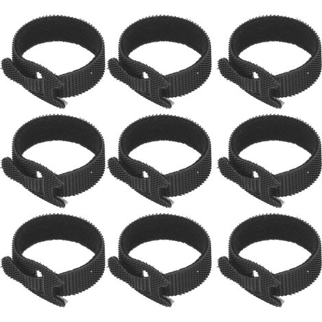 Attache-câbles d'ordinateur en nylon perforé Velcro, noire, fonctionnelle, 15 cm par paquet (1/5)