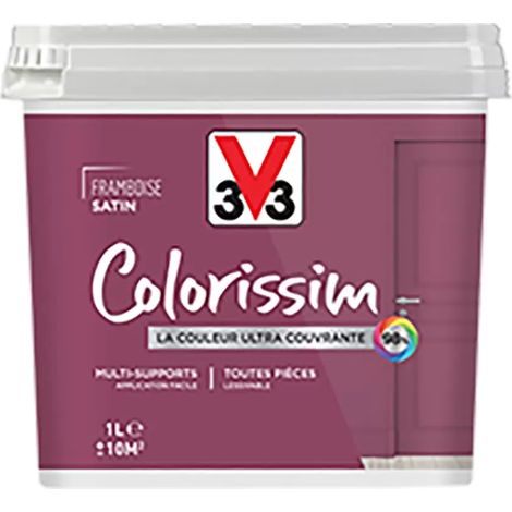 Peinture Multi-supports V33 Colorissim Satin Framboise 1 L
