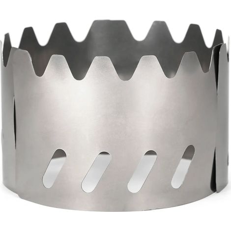Pare-vent 2 en 1 portable en titane pour réchaud à alcool, support et protection contre le vent, idéal pour le camping, la randonnée et le trekking. (1/4)