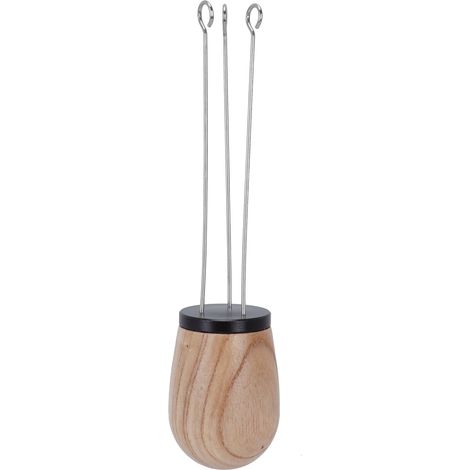 Distributeur de café en bois avec poudre, cuillère à café noire avec manche pour mélanger. (1/5)