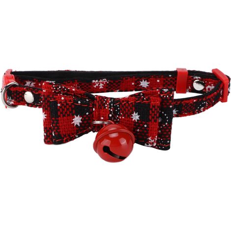2 colliers de Noël pour animaux de compagnie, avec nœud papillon, décoration festive pour chats, chiens et petits animaux (1/5)