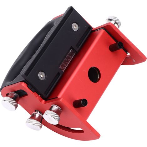 Guide perçage bois aluminium acier noir rouge 98x86x86mm inclinaison 0-90° kit 4 douilles 6 8 10 12mm bricolage maison (1/5)