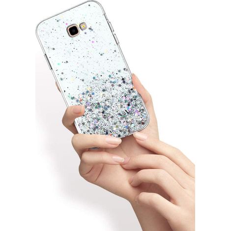Schutzhülle für Samsung Galaxy J4 Plus, glitzernd, transparent (1/3)