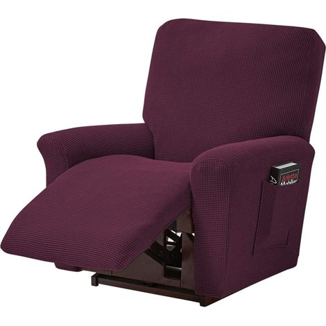 Lot De 4 Housses De Canapé, Housse De Fauteuil Extensible, Pour Fauteuil Inclinable De Relaxation Et De Massage, En élasthanne, Dotées De Jacquard (1/5)