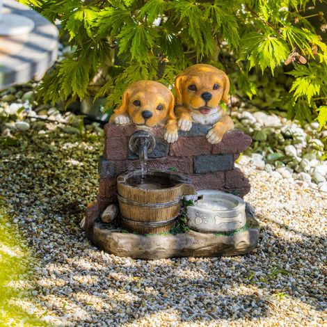 esotec Solarbrunnen Hundewelpen Milo & Buddy Komplettset outdoor 101335