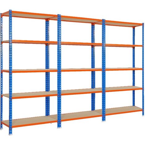 Simonrack Maderclick 5/500 Set di 3 Mensole Blu Arancione