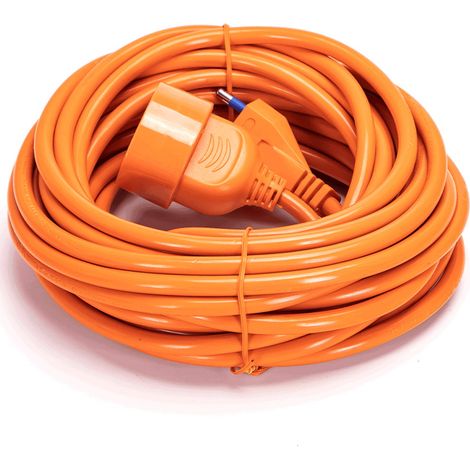 Cavo prolunga elettrico da 10m &8211 Spina 16A 2P+T e Presa Schuko+Bipasso 16A 2P+T Arancione Aigostar (1/5)