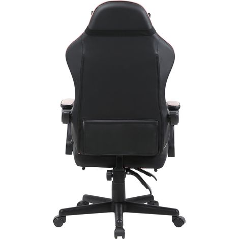 Fauteuil gaming PVC rose avec poche de rangement OKMYHOME (1/5)