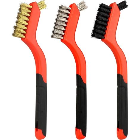 Ensemble brosses métalliques 18 cm, nettoyage rouille/acier/laçon, brosse incurvée robuste pour surfaces dures
