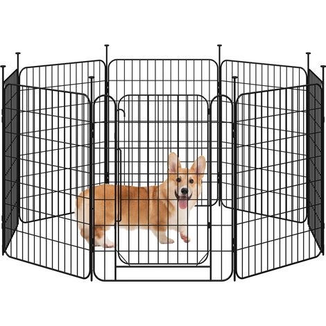 Yaheetech Recinto per Cani da Interno ed Esterno, 80 cm di Altezza a 8 Pannelli, Box Kennel Cancelletto Pieghevole per Cuccioli Conigli Gatti, Recinzione Cancello per Animali Domestici in Acciaio (1/5)