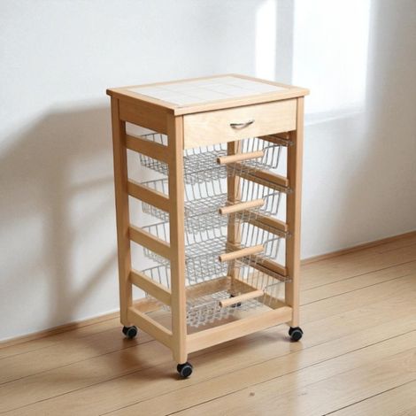 Carrello VESUVIO portafrutta senza base NATURALE (1/3)