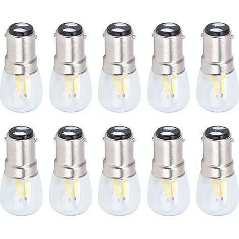 10 Stück 2W B15D Glühbirnen 6500K für Kronleuchter, Wandlampen und Tischlampen, weißes Licht, AC/DC 24V (1/5)