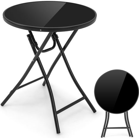 23 Inch Round Bistro Table with Tempered Glass Tabletop (1/5)