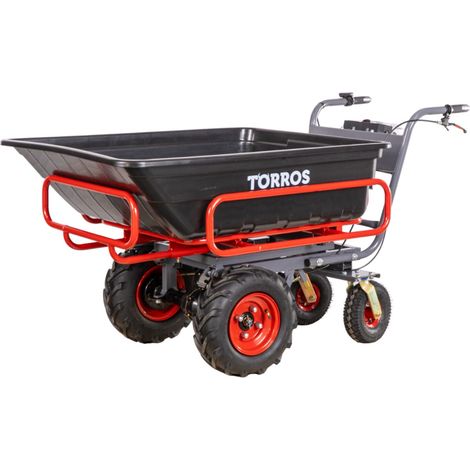 Torros – Brouette motorisée 300kg – Benne amovible 300L en polypropylène – Moteur électrique 40V – Rayon de braquage 1,2m – EP300P (1/5)