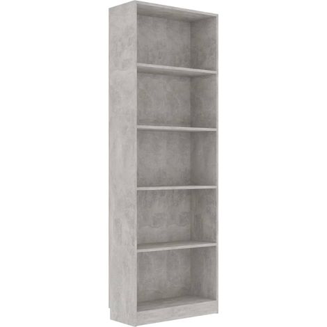 Maison Exclusive - Libreria 5 Ripiani Grigio Cemento 60x24x175cm Legno Multistrato