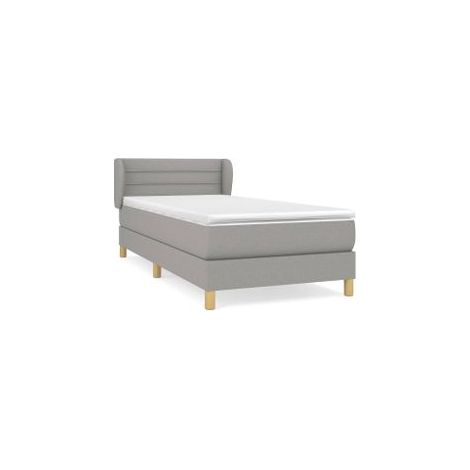 Sommier à lattes de lit avec matelas Gris clair 90x200 Tissu (1/5)